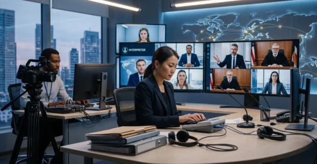 Legal translation and interpretation services by Legal Media Experts supporting global litigation with court reporters and legal videographers during remote legal proceedings